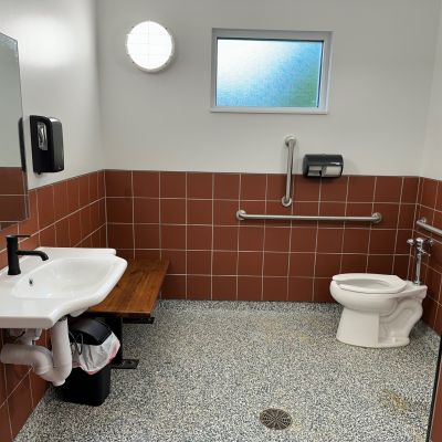 Sink and Toilet in Campground Restroom